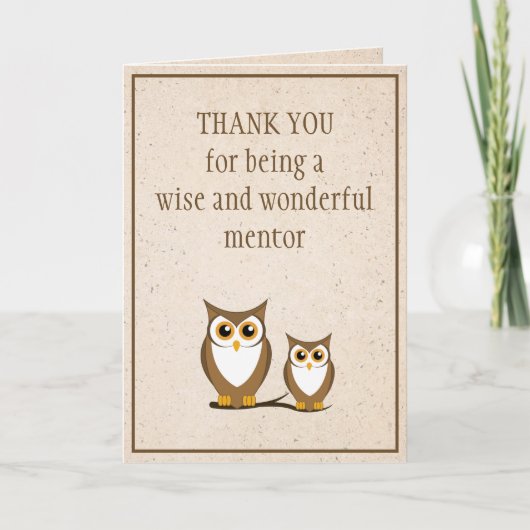 Wise Owl Mentor Vielen Dank Karte (Vorderseite)