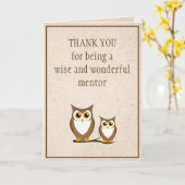 Wise Owl Mentor Vielen Dank Karte (Gelbe Blume)