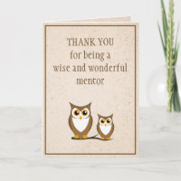 Wise Owl Mentor Vielen Dank Karte