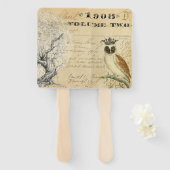 Wise Owl Wedding Fan Fächer (Vorne und Hinten)