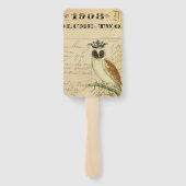 Wise Owl Wedding Fan Fächer (Rückseite)