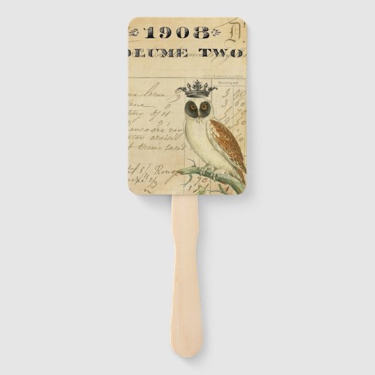 Wise Owl Wedding Fan Fächer (Rückseite)