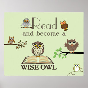 Wise Owls Literaturplakat Poster