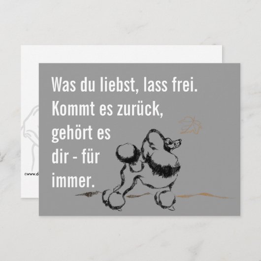 Wise Poodle Postkarte (Vorne/Hinten)