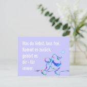 Wise Poodle Postkarte (Stehend Vorderseite)