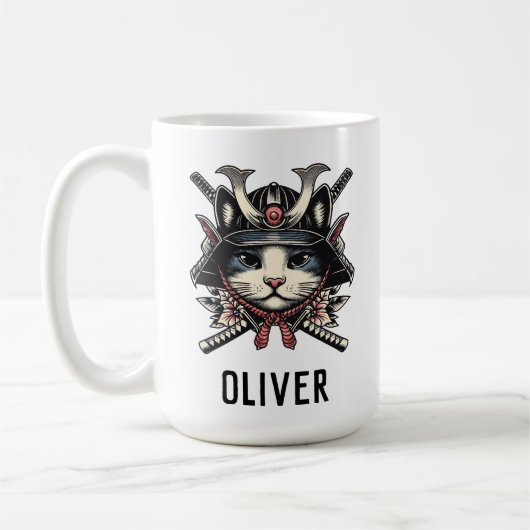 Wise Samurai Warrior Cat Kaffeetasse (Links)