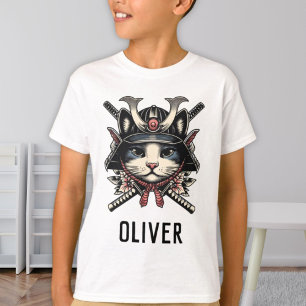 Wise Samurai Warrior Cat Personalisiert T-Shirt