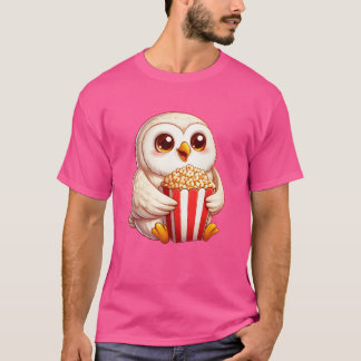 Wise Snow Owl Popcorn Filmabend Freunde T-Shirt