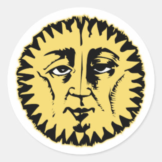 Wise Sun Runder Aufkleber