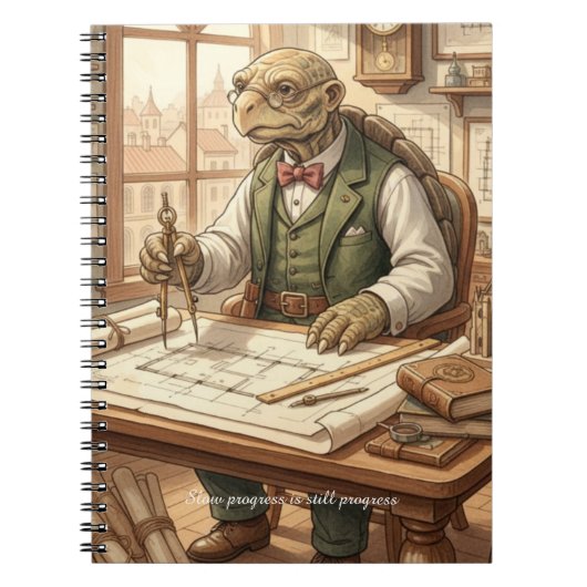 Wise Turtle Architect Vintage Watercolor Academic  Notizblock (Vorderseite)