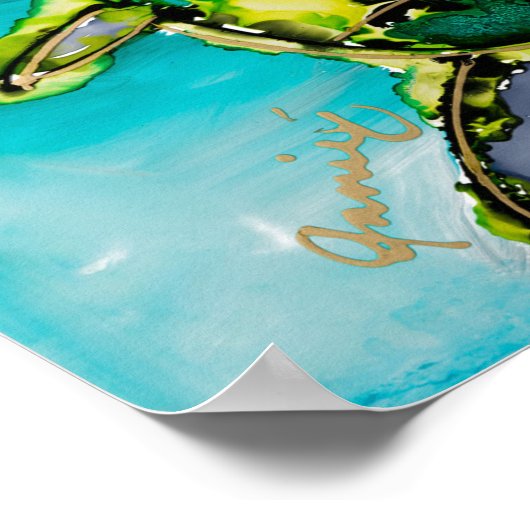 Wise Turtle Print Lovitude Poster (Ecke)