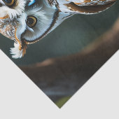 Wise white owl with baby sitting seidenpapier (Detail)