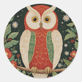 Wise Winter Watcher Runder Aufkleber