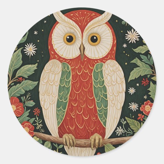 Wise Winter Watcher Runder Aufkleber (Vorderseite)