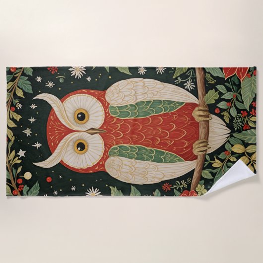 Wise Winter Watcher Strandtuch (Vorderseite)