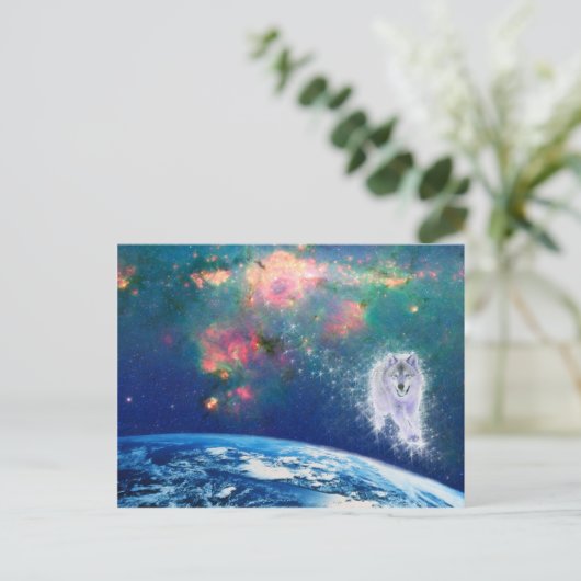 Wise Wolf Postkarte (Stehend Vorderseite)