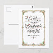 "Wisely and Slow" Shakespeare Postkarte (Vorne/Hinten)