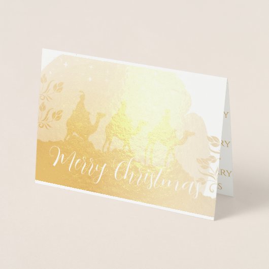 Wisemen Luxe Gold Christmas Foil Card Folienkarte (Vorderseite)