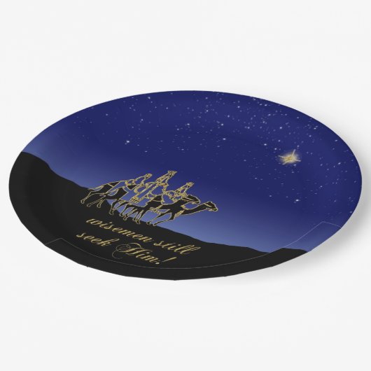 Wisemen noch suchen ihn Papierplatte Pappteller (Schrägansicht)