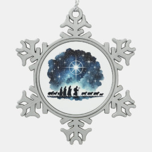 Wisemen Schneeflocken Zinn-Ornament