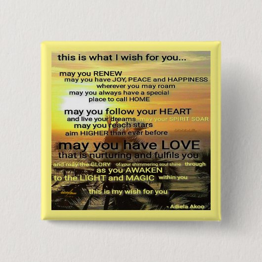 WISH Button von Poet Adiela Akoo (Vorderseite)