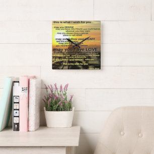 WISH Clock von Adiela Akoo Quadratische Wanduhr