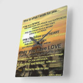 WISH Clock von Adiela Akoo Quadratische Wanduhr (Winkel)