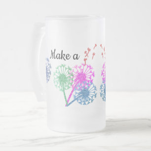 Wish Dandelion Blume Glitzer Hübsch Elegant Mattglas Bierglas