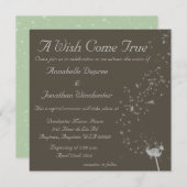 Wish Dandelion Wedding Einladung (Vorne/Hinten)