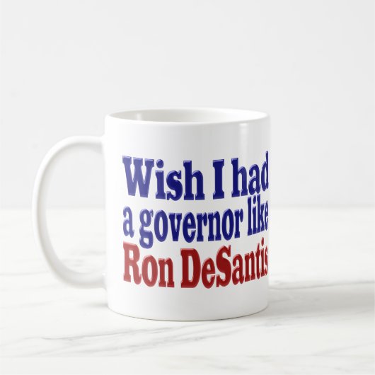 Wish hatte Governor Ron DeSantis roter blauer Halb Kaffeetasse (Links)