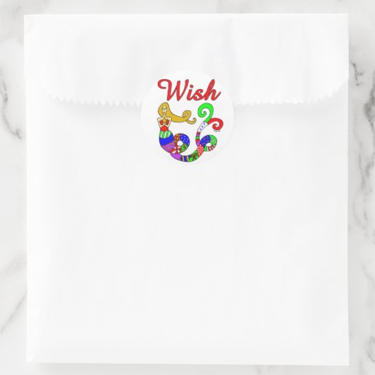Wish Holiday Mermaid Runder Aufkleber (Tasche)