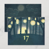 Wish Lanterns Dream Forest - Tischnummer Card (Vorne/Hinten)