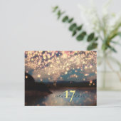 Wish Lanterns Dream Forest - Tischnummer Card (Stehend Vorderseite)