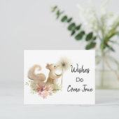 *~* Wish Mouse Dandelion Pregnancy Ankündigung Postkarte (Stehend Vorderseite)
