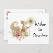*~* Wish Mouse Dandelion Pregnancy Ankündigung Postkarte (Vorne/Hinten)
