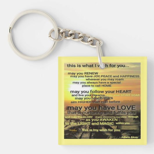 WISH-Schlüsselanhänger von Adiela Akoo Schlüsselanhänger (Vorderseite)