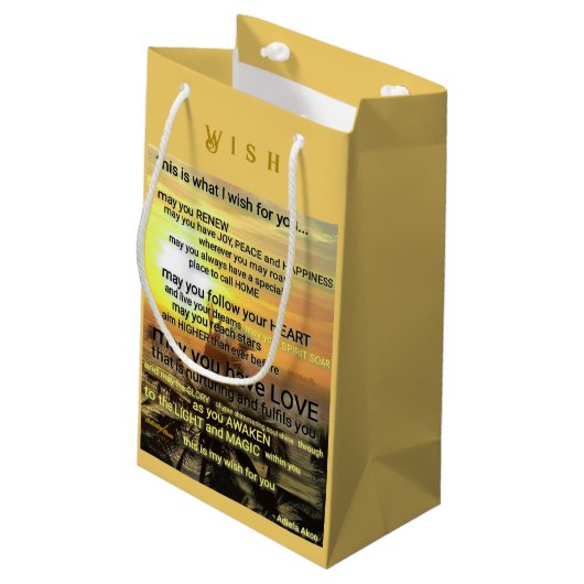 Wish Small Gift Bag by Adiela Akoo Kleine Geschenktüte (Rückseite Schrägansicht)