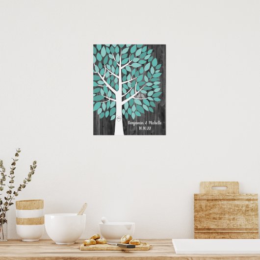 Wish Tree - 100 Leaf Guest Book Alternative Poster (Küche)