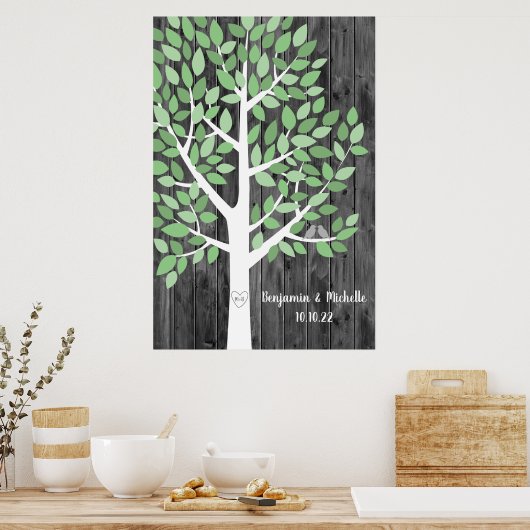 Wish Tree - 125 Leaf Guest Book Alternative Poster (Küche)