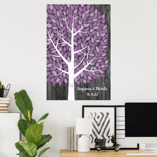Wish Tree - 225 Leaf Guest Book Alternative Poster (Heimbüro)