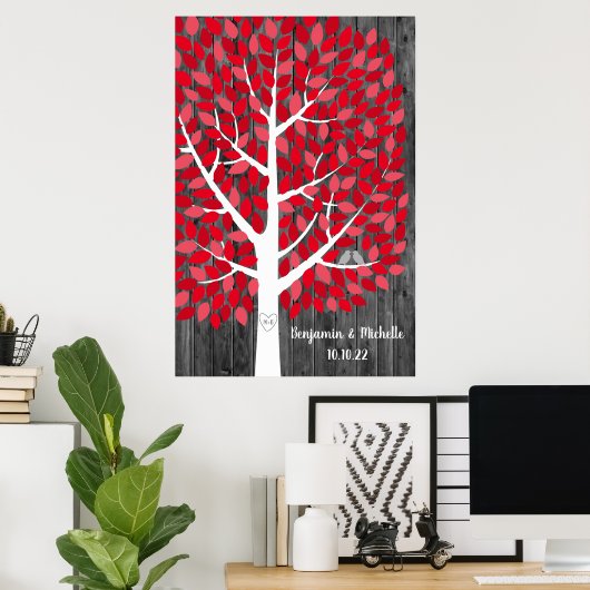Wish Tree - 250 Leaf Guest Book Alternative Poster (Heimbüro)