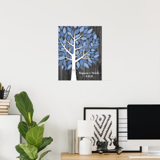 Wish Tree - 75 Leaf Guest Book Alternative Poster (Heimbüro)
