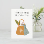Wish you a bag full of winter love dankeskarte (Stehend Vorderseite)