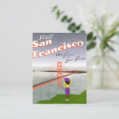 "Wish you aren here" Golden Gate Bridge Postkarte (Stehend Vorderseite)