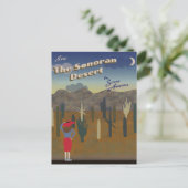 "Wish you aren here" Sonoran-Wüste Postkarte (Stehend Vorderseite)