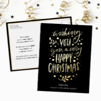 Wish You Merry Christmas Black Script Business
