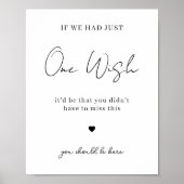 Wish You Were Here Minimalist Wedding Memorial Poster (Vorne)
