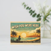 Wish You Were Here – Retro Paradise Postcard Postkarte (Stehend Vorderseite)