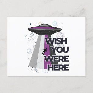 "Wish You Were here" UFO Postcard Postkarte
