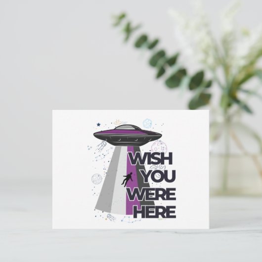 "Wish You Were here" UFO Postcard Postkarte (Stehend Vorderseite)